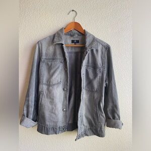 7 For all Mankind Grey Denim Jean Jacket Size Small Mojo Trucker Perfect Jacket